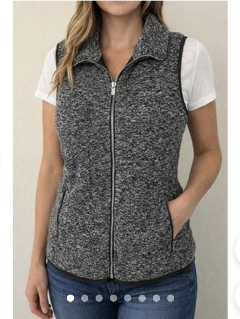 NWOT Abercrombie & Fitch Marled Gray Full Zip Quilted Vest Size L